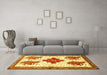 Machine Washable Persian Yellow Traditional Rug in a Living Room, wshtr708yw