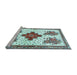 Sideview of Machine Washable Persian Light Blue Traditional Rug, wshtr708lblu