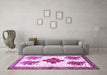 Machine Washable Persian Purple Traditional Area Rugs in a Living Room, wshtr708pur