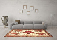 Machine Washable Persian Brown Traditional Rug, wshtr708brn