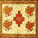 Square Persian Yellow Traditional Rug, tr708yw