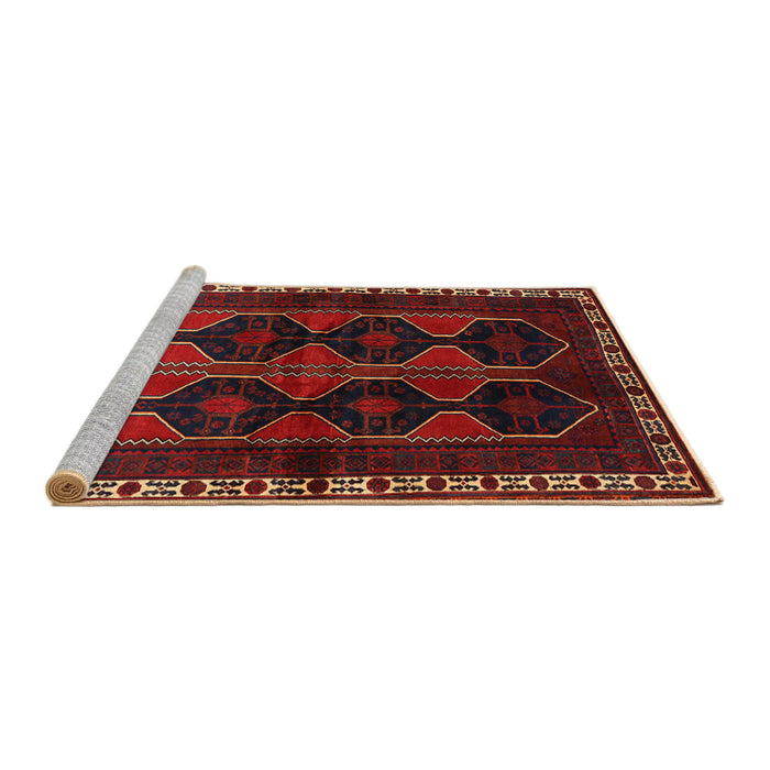 Sideview of Machine Washable Traditional Sepia Brown Rug, wshtr709