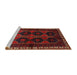 Sideview of Machine Washable Traditional Sepia Brown Rug, wshtr709