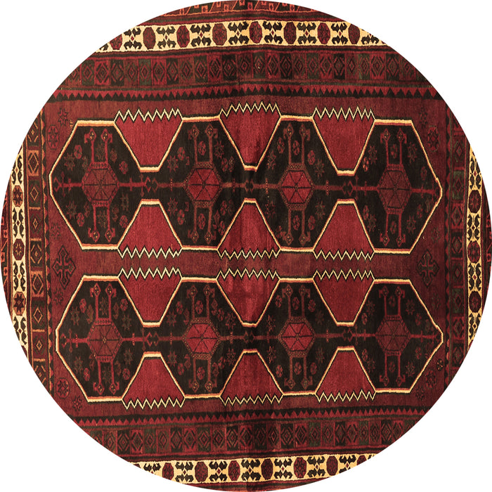 Round Persian Brown Traditional Rug, tr709brn