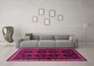 Machine Washable Persian Pink Traditional Rug in a Living Room, wshtr709pnk