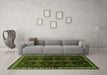 Machine Washable Persian Green Traditional Area Rugs in a Living Room,, wshtr709grn
