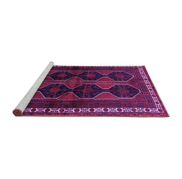 Sideview of Machine Washable Persian Purple Traditional Area Rugs, wshtr709pur