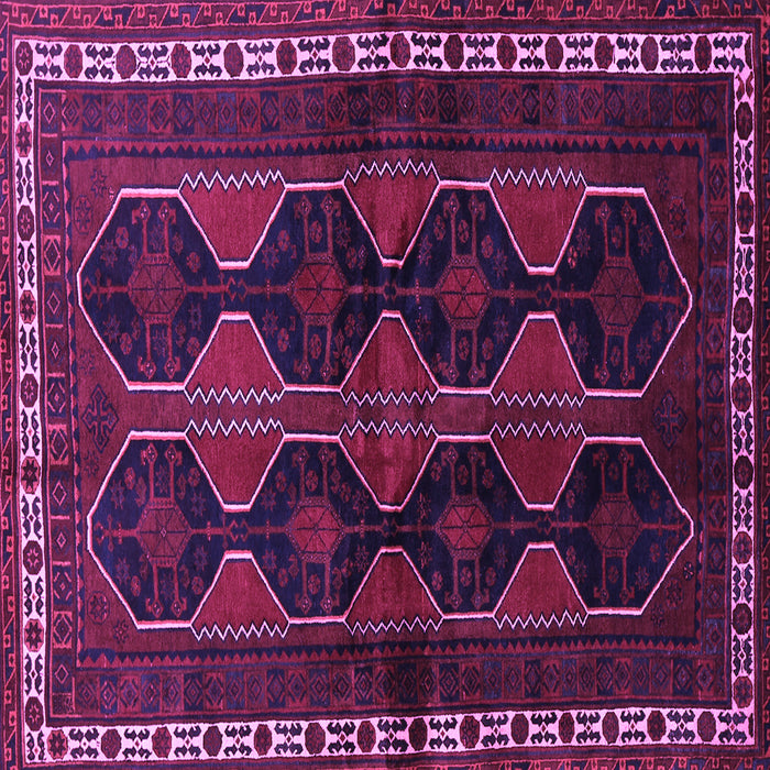 Square Machine Washable Persian Purple Traditional Area Rugs, wshtr709pur