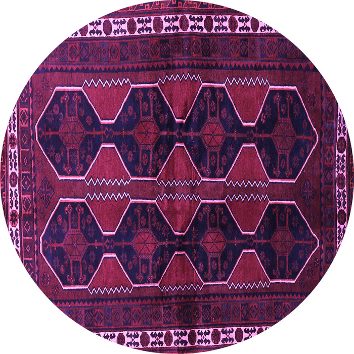 Round Persian Purple Traditional Rug, tr709pur