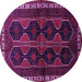 Round Persian Purple Traditional Rug, tr709pur