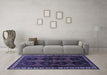 Machine Washable Persian Blue Traditional Rug in a Living Room, wshtr709blu