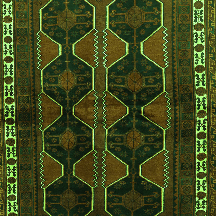 Serging Thickness of Machine Washable Persian Green Traditional Area Rugs, wshtr709grn