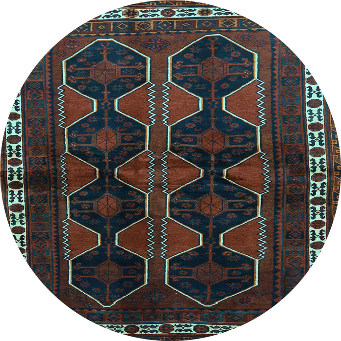 Round Machine Washable Persian Light Blue Traditional Rug, wshtr709lblu