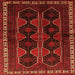 Serging Thickness of Persian Orange Traditional Rug, tr709org