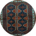 Round Persian Light Blue Traditional Rug, tr709lblu