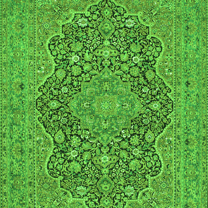 Serging Thickness of Machine Washable Persian Green Traditional Area Rugs, wshtr70grn