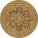 Round Persian Brown Traditional Rug, tr70brn