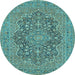 Round Persian Light Blue Traditional Rug, tr70lblu
