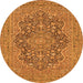 Square Persian Orange Traditional Rug, tr70org