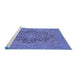 Sideview of Machine Washable Persian Blue Traditional Rug, wshtr70blu