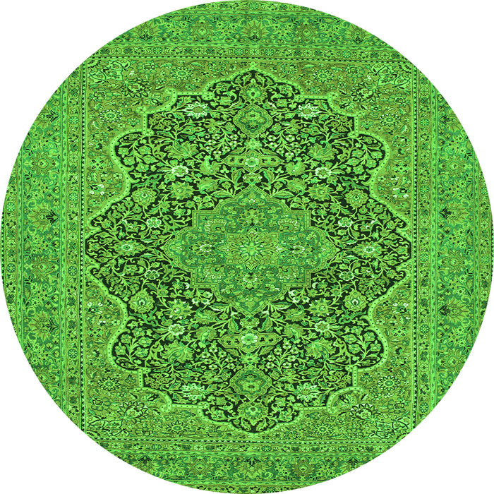 Square Persian Green Traditional Rug, tr70grn