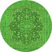 Square Persian Green Traditional Rug, tr70grn