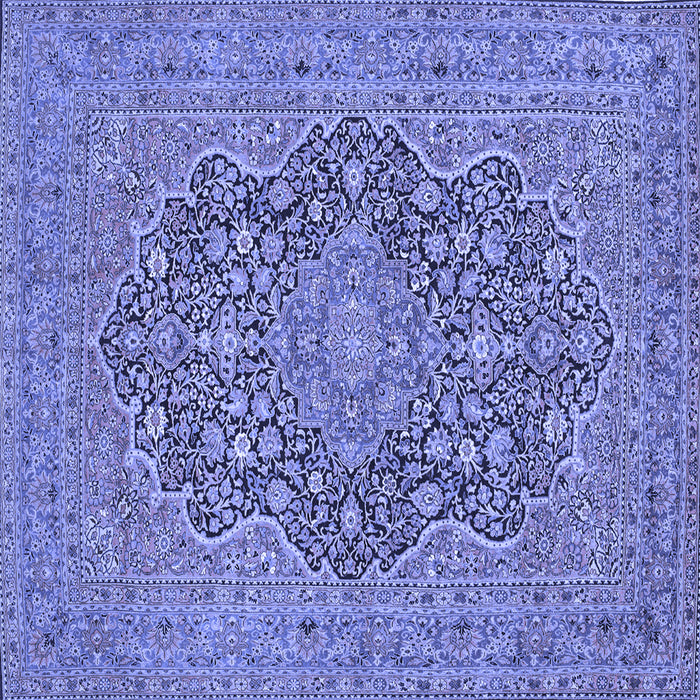 Square Machine Washable Persian Blue Traditional Rug, wshtr70blu