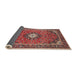 Sideview of Traditional Camel Brown Medallion Rug, tr71