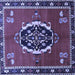 Square Machine Washable Medallion Blue Traditional Rug, wshtr710blu