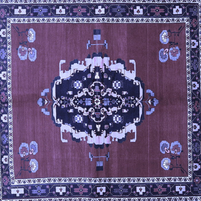 Square Medallion Blue Traditional Rug, tr710blu