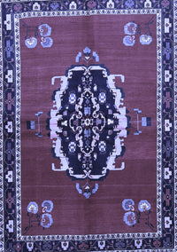 Medallion Blue Traditional Rug, tr710blu