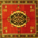Square Medallion Yellow Traditional Rug, tr710yw