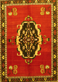 Medallion Yellow Traditional Rug, tr710yw