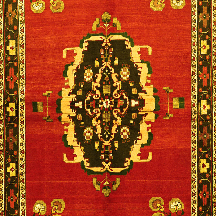 Medallion Yellow Traditional Rug, tr710yw