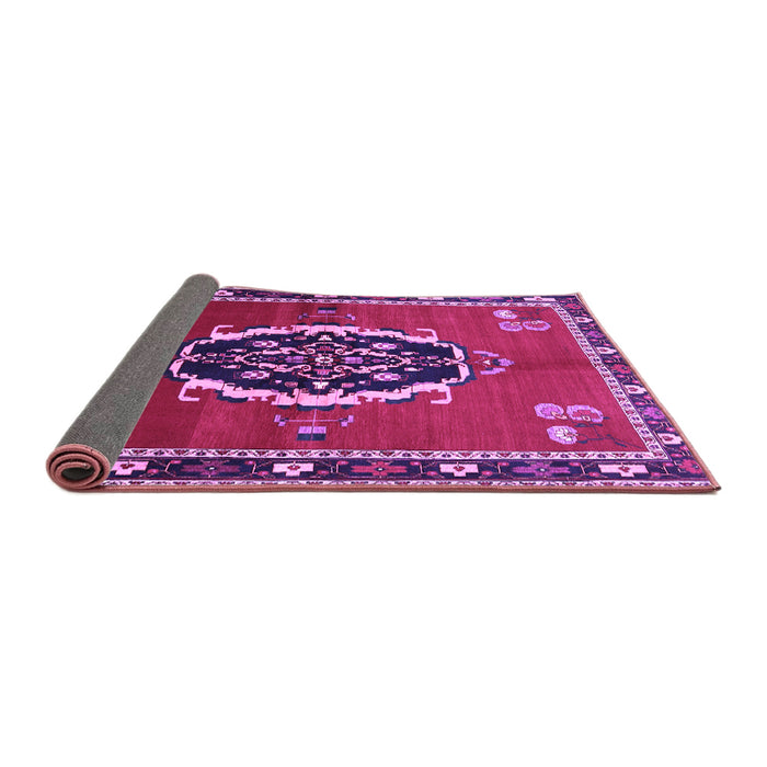 Sideview of Medallion Purple Traditional Rug, tr710pur