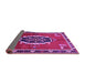 Sideview of Medallion Purple Traditional Rug, tr710pur