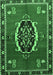 Machine Washable Medallion Emerald Green Traditional Area Rugs, wshtr710emgrn