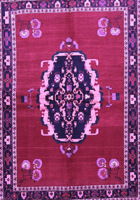 Medallion Purple Traditional Rug, tr710pur