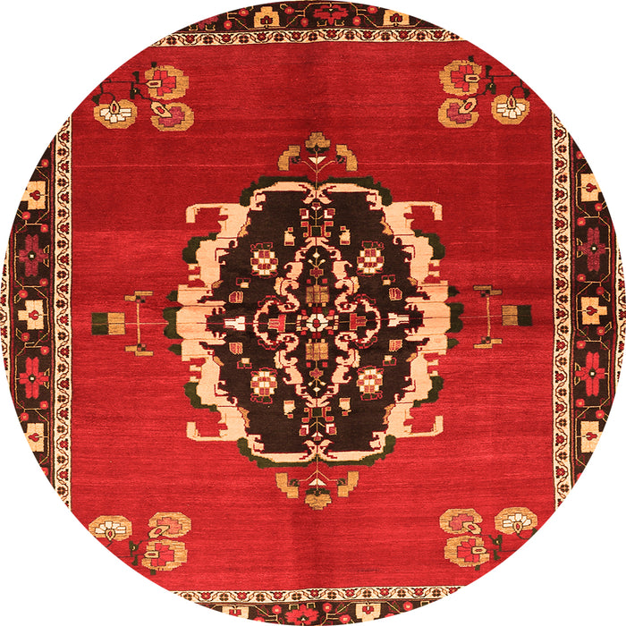 Square Medallion Orange Traditional Rug, tr710org
