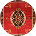 Square Medallion Orange Traditional Rug, tr710org