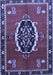 Machine Washable Medallion Blue Traditional Rug, wshtr710blu