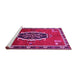 Sideview of Machine Washable Medallion Pink Traditional Rug, wshtr710pnk