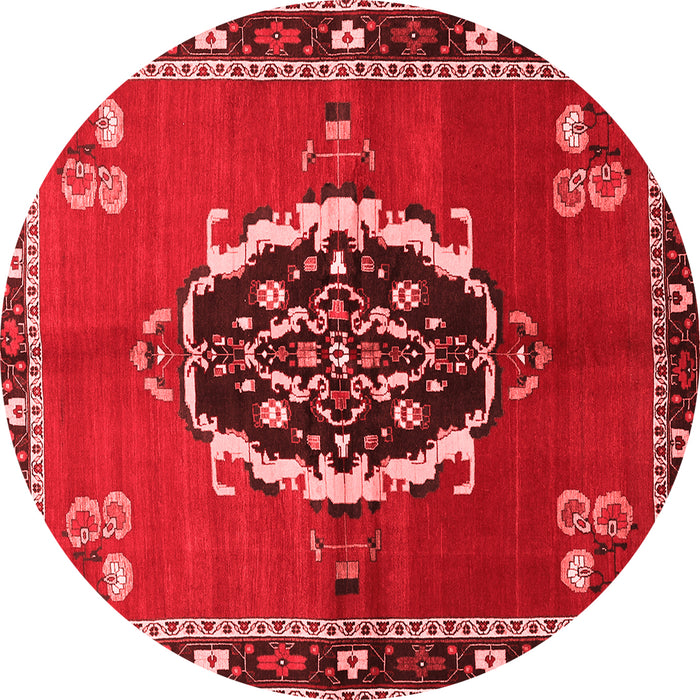 Machine Washable Medallion Red Traditional Rug, wshtr710red