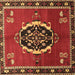 Square Machine Washable Medallion Brown Traditional Rug, wshtr710brn