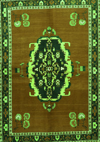 Medallion Green Traditional Rug, tr710grn