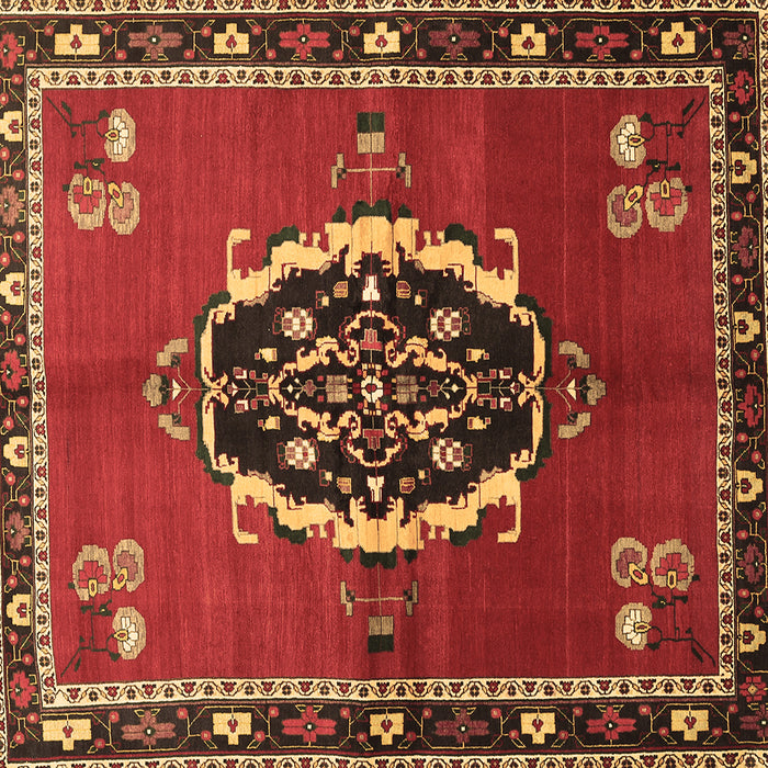 Square Medallion Brown Traditional Rug, tr710brn