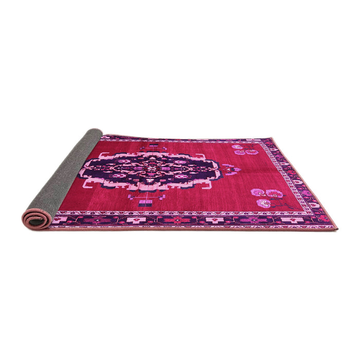 Sideview of Medallion Pink Traditional Rug, tr710pnk
