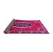 Sideview of Medallion Pink Traditional Rug, tr710pnk