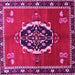 Square Machine Washable Medallion Pink Traditional Rug, wshtr710pnk