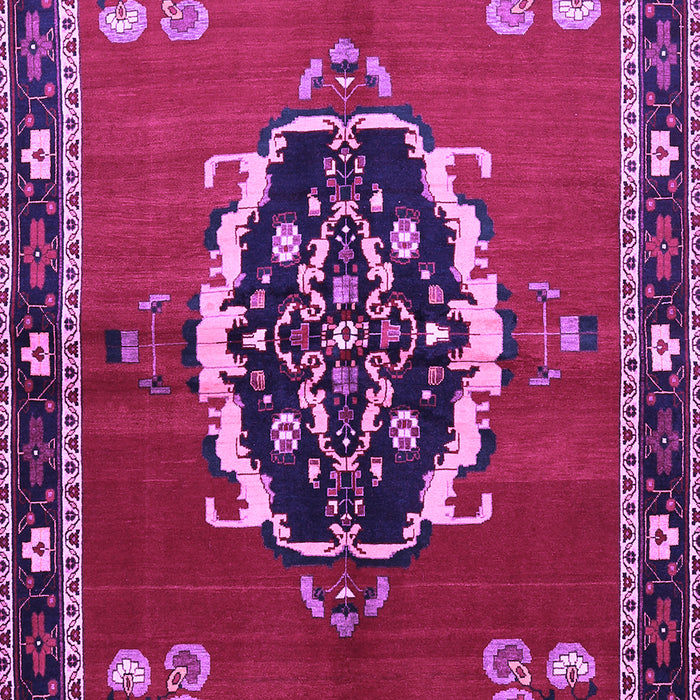 Machine Washable Medallion Purple Traditional Area Rugs, wshtr710pur